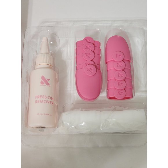 Olive & June Bye Bye Press-On Nail Polish Remover Kit w/caps, sponges, acetone - Picture 2 of 10